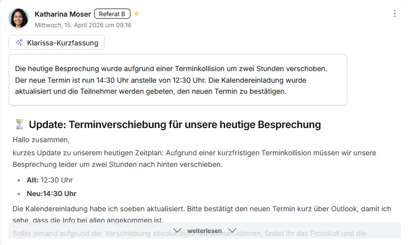 klaris KI-Zusammenfassung