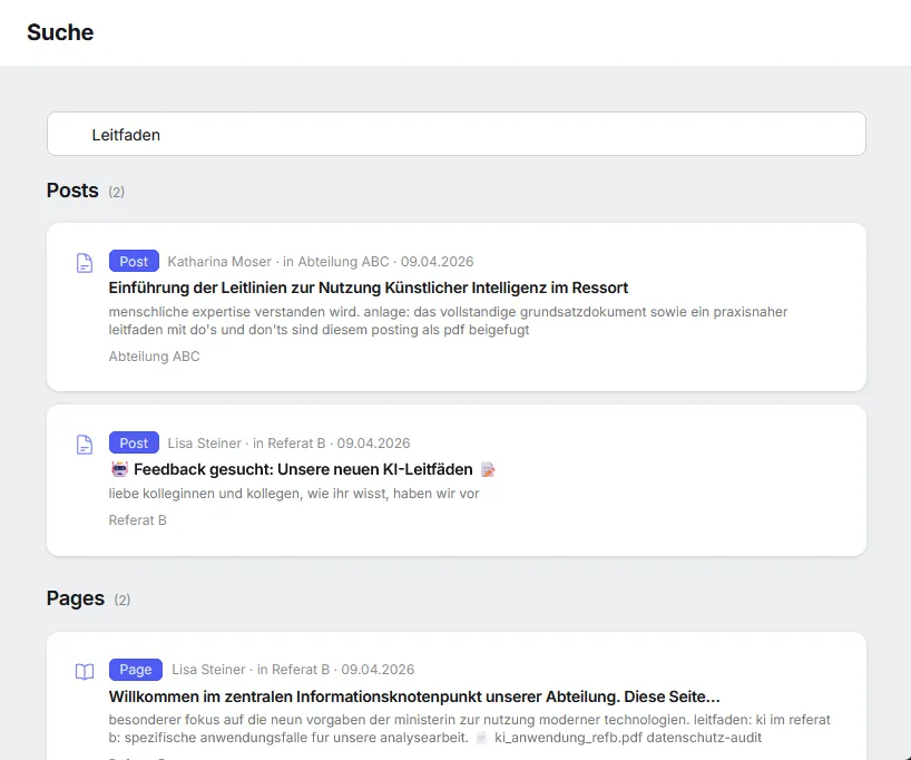 klaris Intelligente Suche